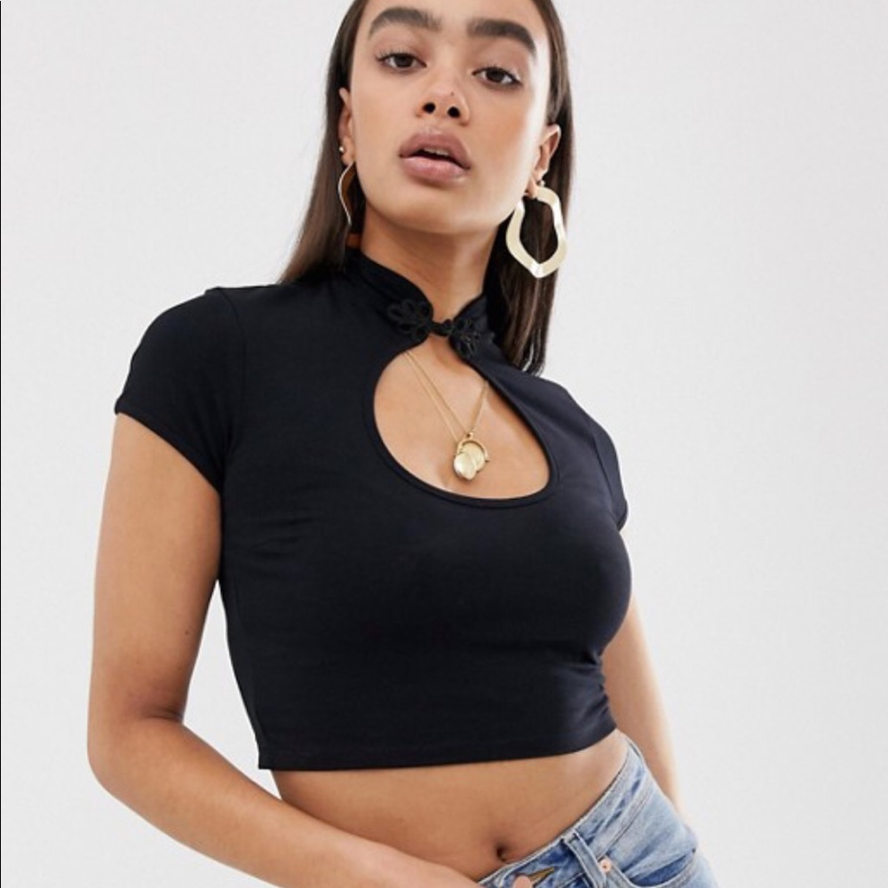 ASOS mandarin collar crop top